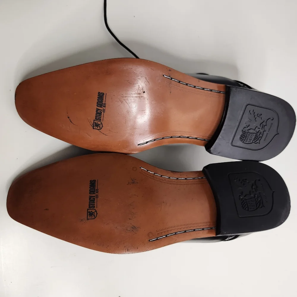 Stacy Adams Mens Bancroft Oxford Black Dress Shoes Size 9.5
